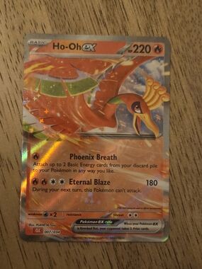 Pokemon Ho-Oh ex Holographic Orange Red Card